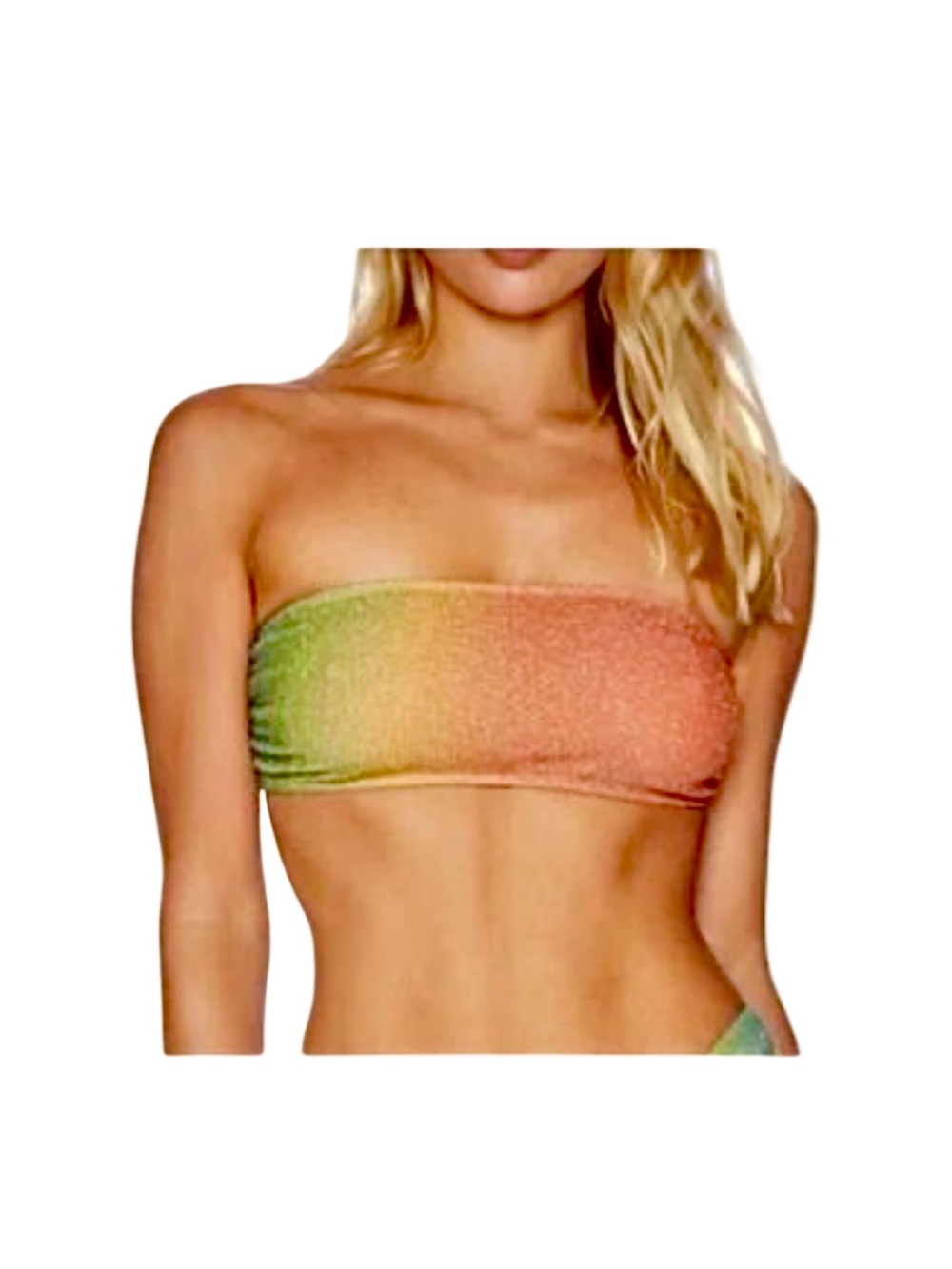 Beach Riot Kelsey Bandeau Shimmer Bikini Top M EUC